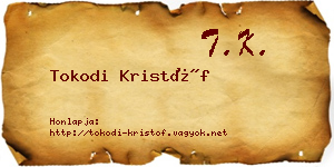 Tokodi Kristóf névjegykártya