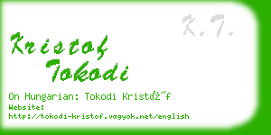 kristof tokodi business card